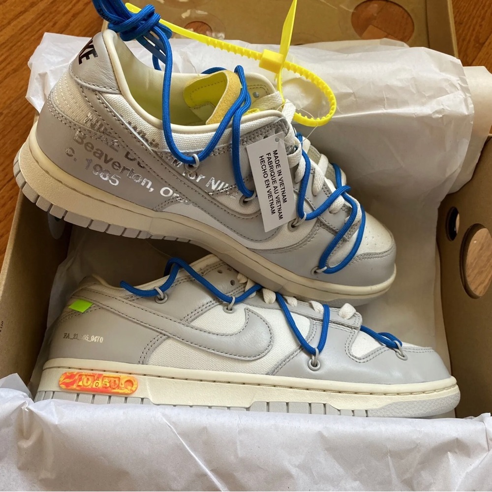 Nike Off White Dunk Low Size 8.5 Lot #10 Of 50 DM1602 112